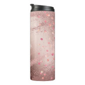 Monogram ROSEGOLD Metallic Foil Confetti Look Thermosbecher (Nach rechts gedreht)