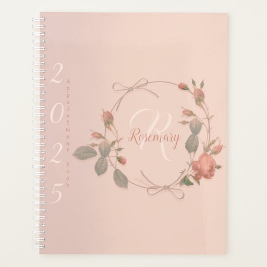 Monogram Roségold Termin 2025 Planer (Vorderseite)