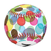 Monogram Round Bubbles Kids Muster 2 Baseball (Rückseite)