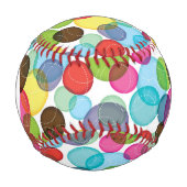 Monogram Round Bubbles Kids Muster 2 Baseball (Vorderseite)
