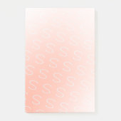 Monogram Roush Pink Moderne Elegant Chic Initial Post-it Klebezettel (Vorderseite)