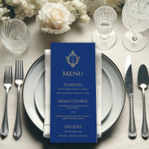 Monogram Royal Blue Imitats Gold Foil Wappen Weddi