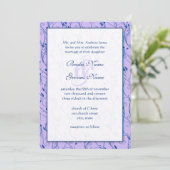 Monogram Royal Blue Lilac Swirl Wedding Invite Einladung (Stehend Vorderseite)