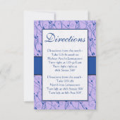 Monogram Royal Blue Lilac Swirl Wedding Reception Einladung (Rückseite)