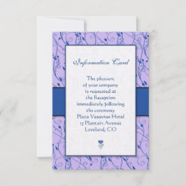 Monogram Royal Blue Lilac Wedding Cards Einladung