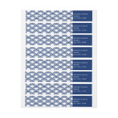 Monogram Royal Blue Seigaiha Pattern Wedding (Bogen)