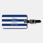 Monogram Royal Blue Striping Gepäckanhänger (Vorderseite horizontal)