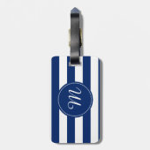 Monogram Royal Blue Striping Gepäckanhänger (Rückseite vertikal)
