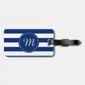 Monogram Royal Blue Striping Gepäckanhänger (Rückseite horizontal)