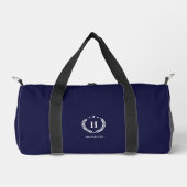 Monogram Royal Blue Stylish Modern Minimalist Duffle Bag (Vorderseite)