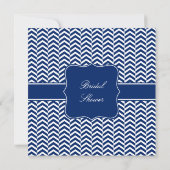 Monogram Royal Blue Zickzack Pattern Bridal Einladung (Rückseite)