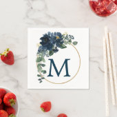Monogram Royal Navy Wedding Cocktail Napkin Serviette (Beispiel)