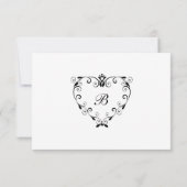 Monogram RSVP Card - Elegantes Skript Karte (Rückseite)