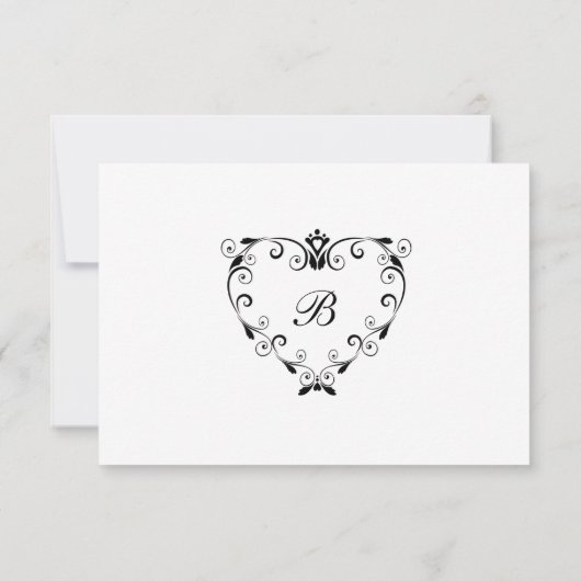 Monogram RSVP Card - Elegantes Skript Karte (Rückseite)