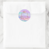 Monogram Rücksendeadresse Crown Royal Holograph Runder Aufkleber (Tasche)