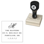 Monogram-Rücksendeadresse für klassisches Skript Gummistempel (Stempel)