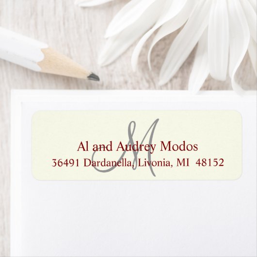 Monogram-Rücksendeadresse-Label #FFF0 (Insitu)