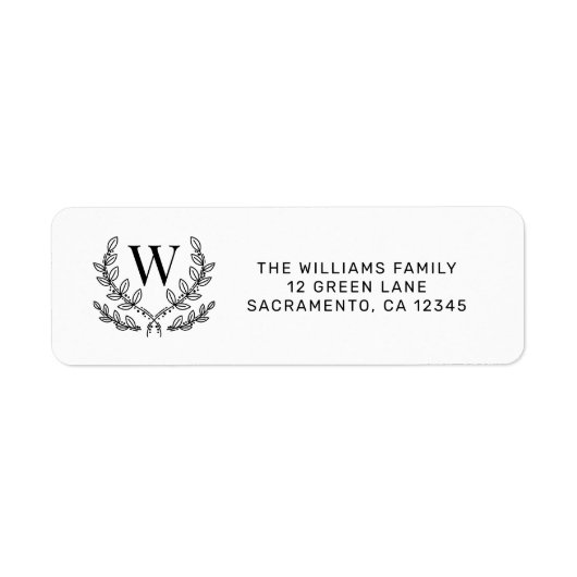 Monogram-Rücksendeadresse mit benutzerdefinierten  (Vorne)