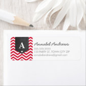 MONOGRAM RÜCKSENDEADRESSE modern Zickzack hell rot (Insitu)