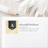 MONOGRAM RÜCKSENDEADRESSE Moderne Zickzack Goldfol (Insitu)