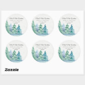 Monogram Rücksendeadresse Mountain Lake n Pine Tre Runder Aufkleber (Blatt)