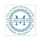 Monogram-Rücksendeadresse Permastempel (Design)