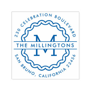 Monogram-Rücksendeadresse Permastempel