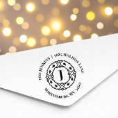 Monogram Rücksendeadresse Weihnachtskautschuk Brie Gummistempel