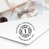 Monogram Rücksendeadresse Weihnachtskautschuk Brie Gummistempel