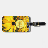 Monogram Rudbeckia Black Mit Augen Susan Blume Cus Gepäckanhänger (Vorderseite horizontal)