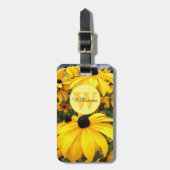 Monogram Rudbeckia Black Mit Augen Susan Blume Cus Gepäckanhänger (Vorderseite vertikal)