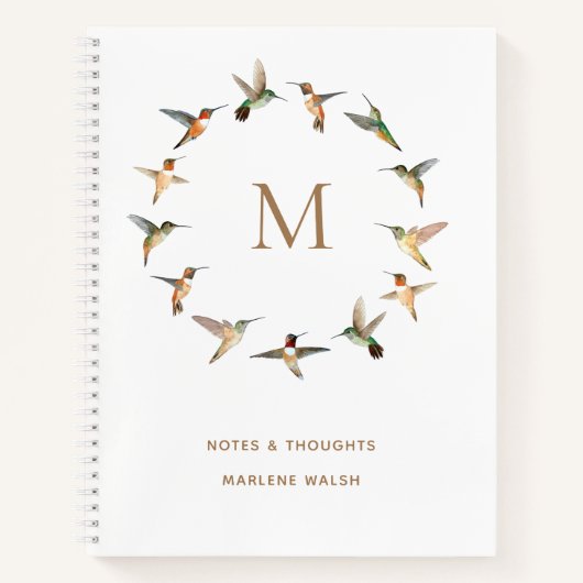 Monogram Rufous & Allen's Hummingbirds-Notebook Notizblock (Vorderseite)
