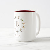 Monogram Rufous und Allen's Hummingbirds Zweifarbige Tasse (VorderseiteRechts)