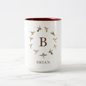 Monogram Rufous und Allen's Hummingbirds Zweifarbige Tasse (Mittel)