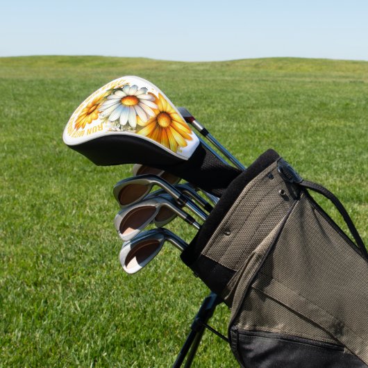 Monogram Run with daisis: Win with style White | Golf Headcover (In SItu)