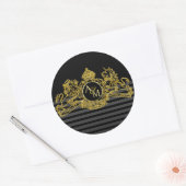 Monogram Runder Aufkleber (Umschlag)