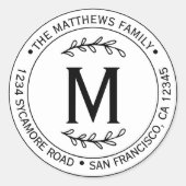 Monogram Runder Aufkleber (Vorderseite)