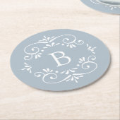 Monogram Runder Pappuntersetzer (Angewinkelt)