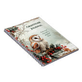 Monogram Rustic Barn Owl Dankbarkeits-Tagebuch | Notizblock (Rechte Seite)