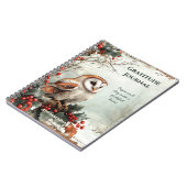 Monogram Rustic Barn Owl Dankbarkeits-Tagebuch | Notizblock (Linke Seite)