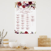 Monogram Rustic Bloom Blush Burgundy Dusty Lila Poster (Küche)
