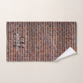 Monogram Rustic Brick Muster Country Farmhouse  Badhandtuch Set (Handtuch)