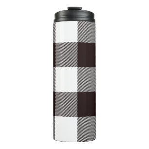 Monogram Rustic Chic Kariert Brown Thermosbecher