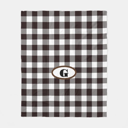 Monogram Rustic Chic Kariert Fleecedecke (Vorderseite)