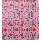 Monogram Rustic Chic Pink Bläserduschvorhang Duschvorhang (Vorderseite)