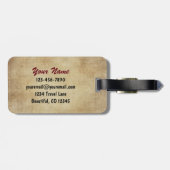 Monogram Rustic Country Mountain Silhouette Bär Gepäckanhänger (Rückseite horizontal)