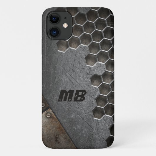 Monogram Rustic Grunge Masculine Personalisiert Case-Mate iPhone Hülle (Rückseite)