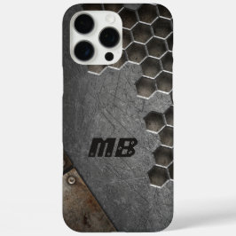 Monogram Rustic Grunge Masculine Personalisiert iPhone 16 Pro Max Hülle