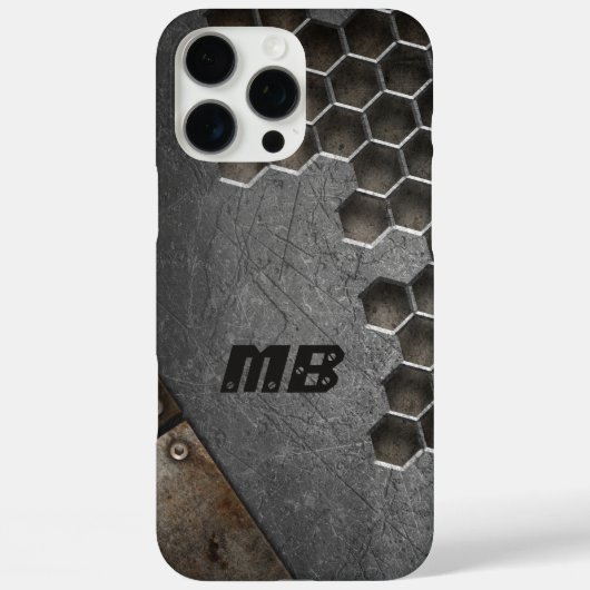 Monogram Rustic Grunge Masculine Personalisiert Case-Mate iPhone Hülle (Rückseite)