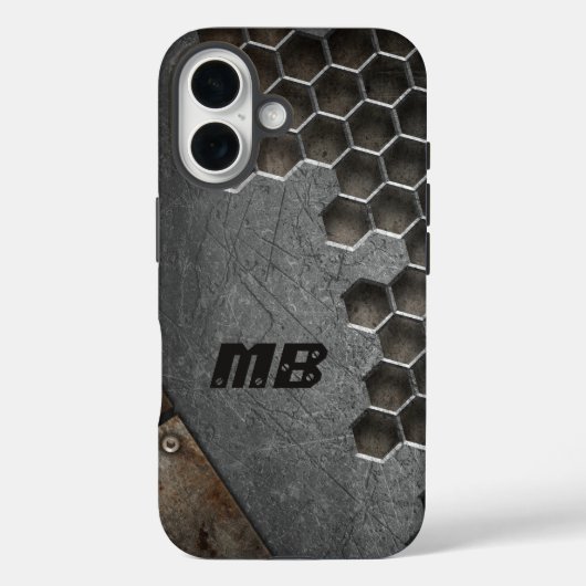 Monogram Rustic Grunge Masculine Personalisiert Case-Mate iPhone Hülle (Rückseite)